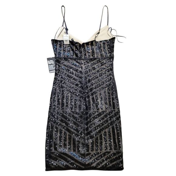 NWT Express Dress Women's 8 Black Mini Sequin Slip Sexy Sheath - Picture 2 of 6